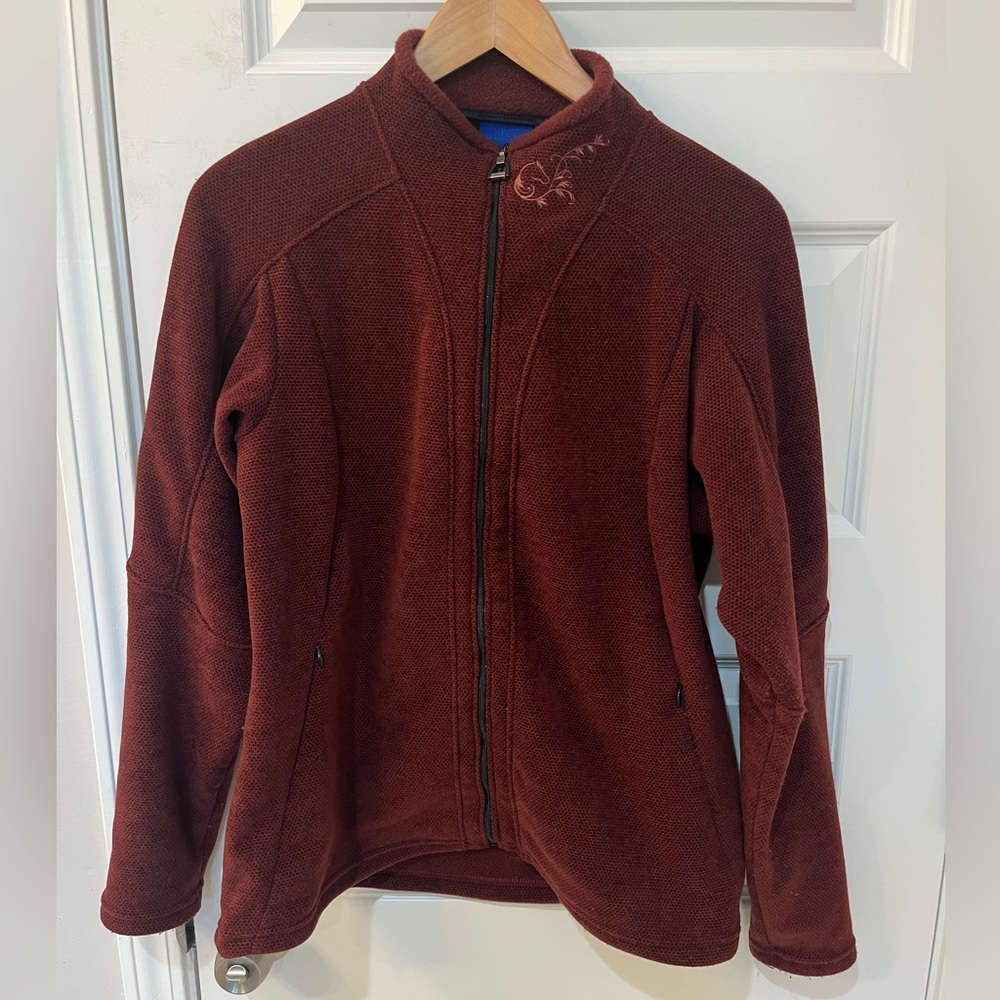 Irideon Equestrian Riding Fleece Zip Up Jacket Women’s‎ Burgundy Size Large
